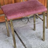 Coiffeuse vintage de style Art Déco français en laiton, années 1960, lot de 3