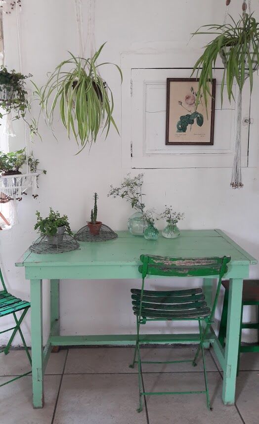 Green farm table