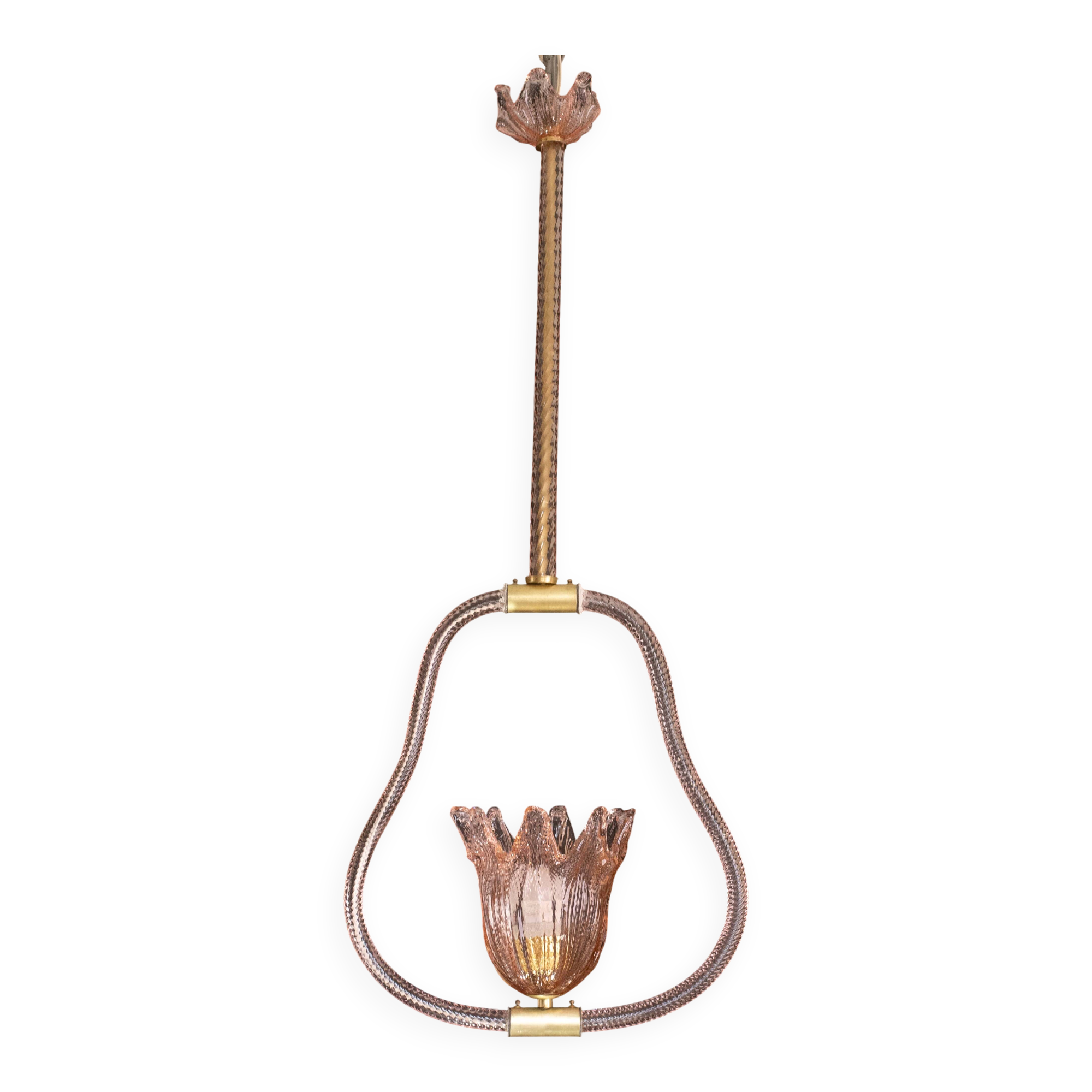 Pink Jewel Murano Glass Chandelier by Barovier e Toso, 1950s