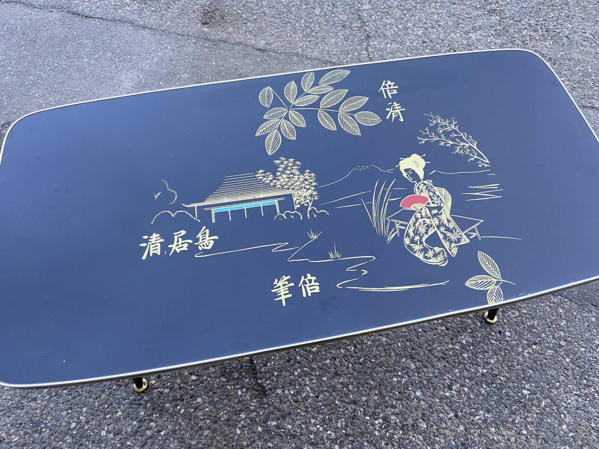 Coffee table cocktail japanese 1960 french vintage design 1960