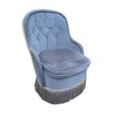 Chauffeuse velours bleu lagon
