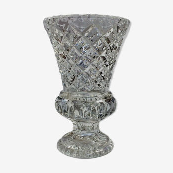 Vase en cristal médicis sur pied rond - années 60