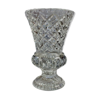 Vase en cristal médicis sur pied rond - années 60