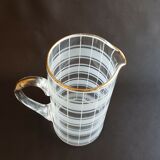 Crystal pitcher polished grid decoration and gold details
