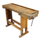 Vintage workbench with vise, Czechoslovakia, 1950s