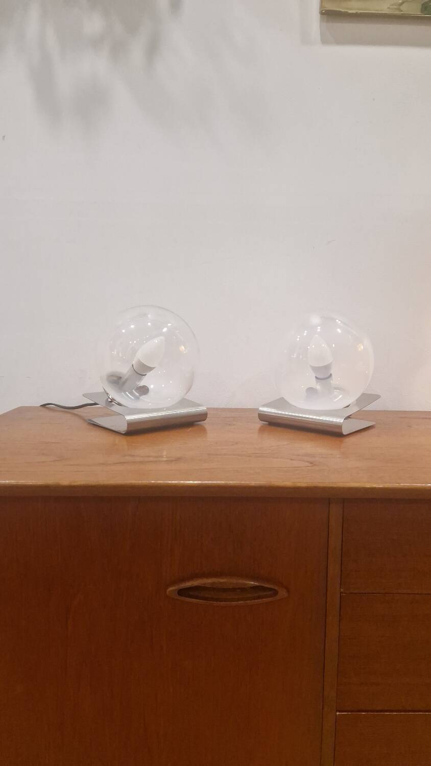 Pair of space age design lamps 70, murano