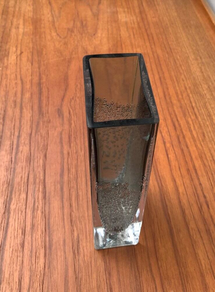 Mid-Century Vase in German Glass Block, 1960s
