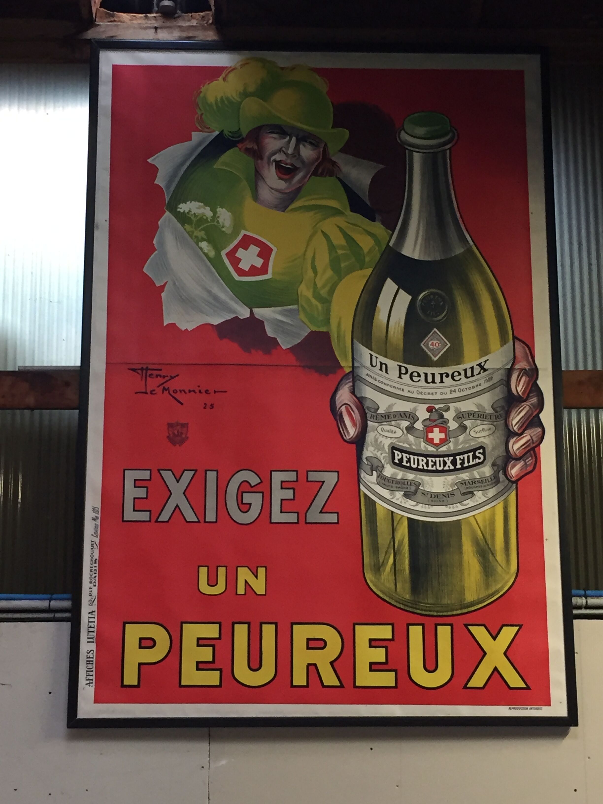 Poster linen original litho "Claim a coward" Henry Le Monnier 1925