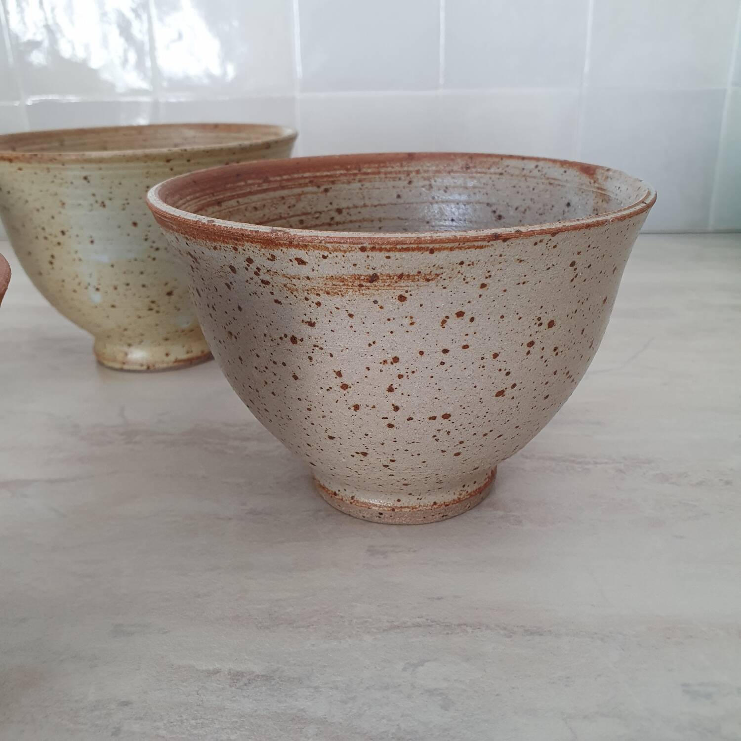 4 large bowls in pyrite stoneware