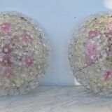 Amazing set of 2 Murano glass ceiling flower by Seguso for Venini