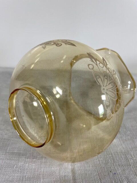 Decorated flamed glass lampshade