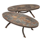 Paire de tables basses Brutalistes