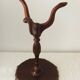 Table d’appoint tripode table a vin en acajou et cuir vintage