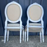 Pair of lacquered Louis XVI style chairs