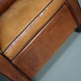 Fauteuils de club en cuir couleur cognac néerlandais vintage, ensemble de 2