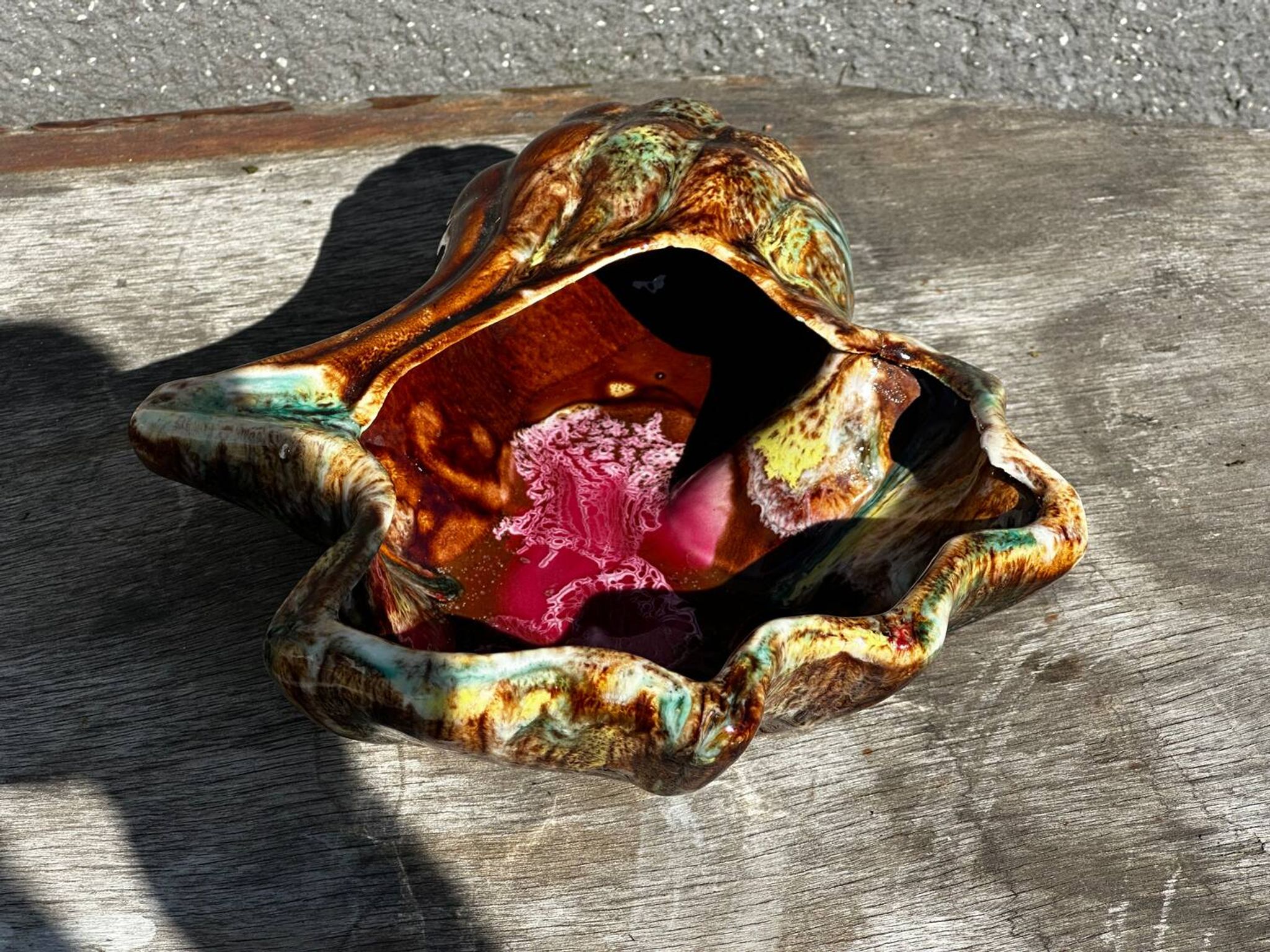 Vintage ceramic seashell trinket tray from Vallauris, 20/17 cm