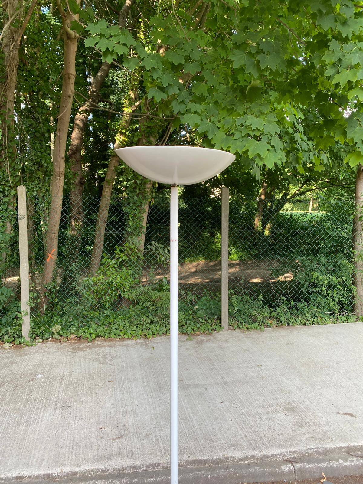 Vintage Italian white floor lamp with round dome