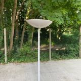Vintage Italian white floor lamp with round dome