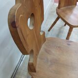 Series of 4 Savoyard pine chairs