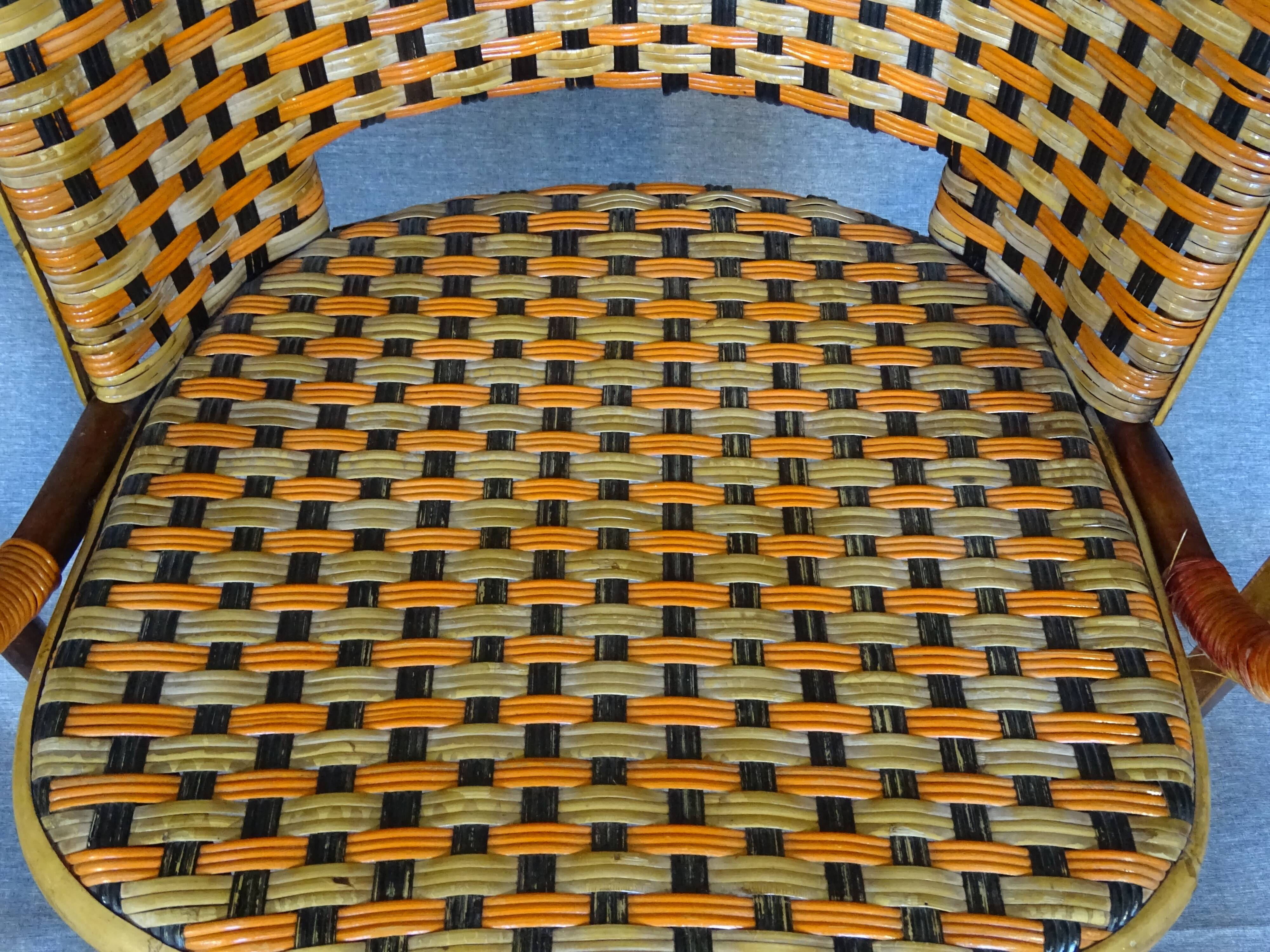 Fischel wicker terrace armchair 1930, N°415/F