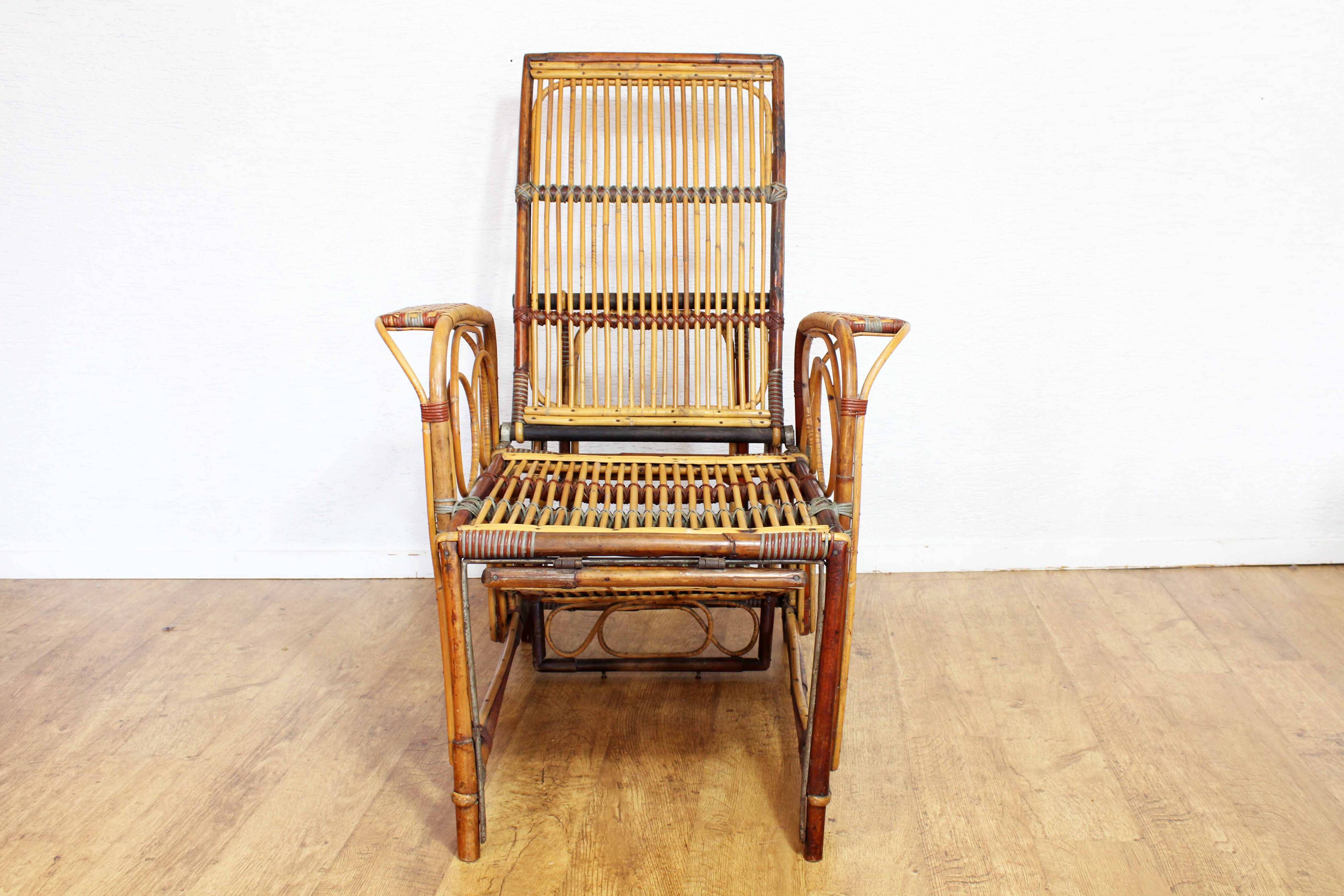 Fauteuil relax en rotin, Bauhaus 1930