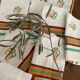 8 vintage orange and green striped napkins with JB monogram