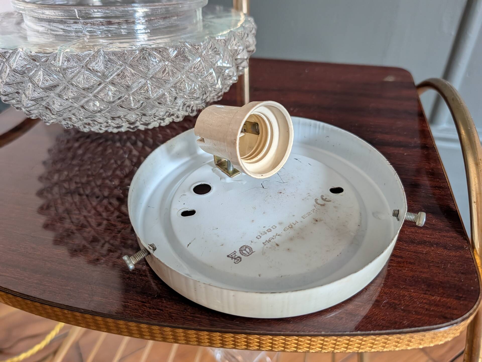 Vintage moulded glass wall light / ceiling light