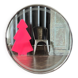 Round vintage chrome mirror