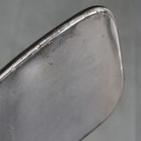 Vintage industrial metal & leather swivel bar stool