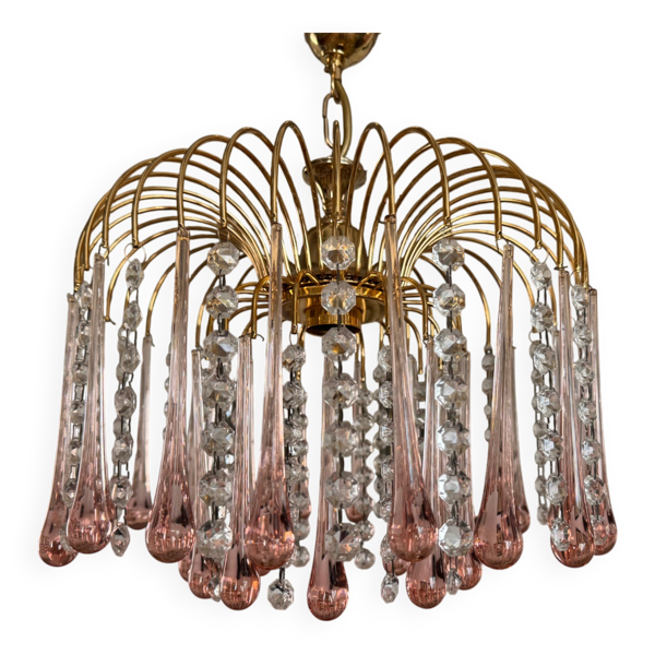 Lustre Murano gouttes et cristaux