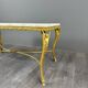 Coffee table in gilded bronze and marble, high-quality decorative work,