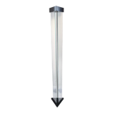 halogen floor lamp glass and metal 1980