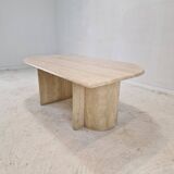 Italian Coffee Table in Travertine, 1980s