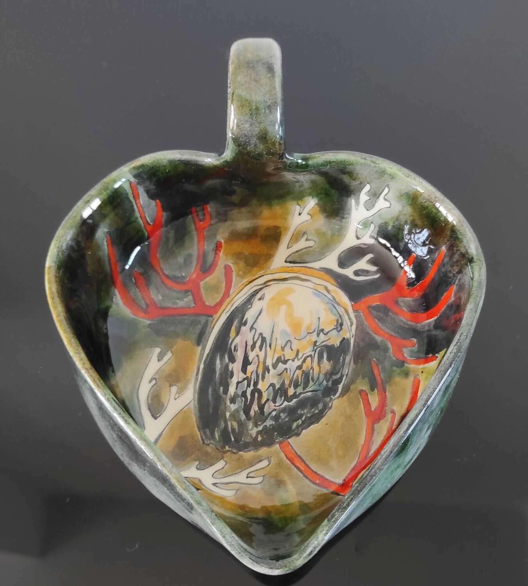Vintage handmade dish/trinket bowl - signed Marie Louise Impe