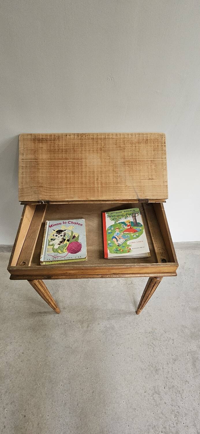 Ensemble pupitre d'écolier et sa chaise vintage
