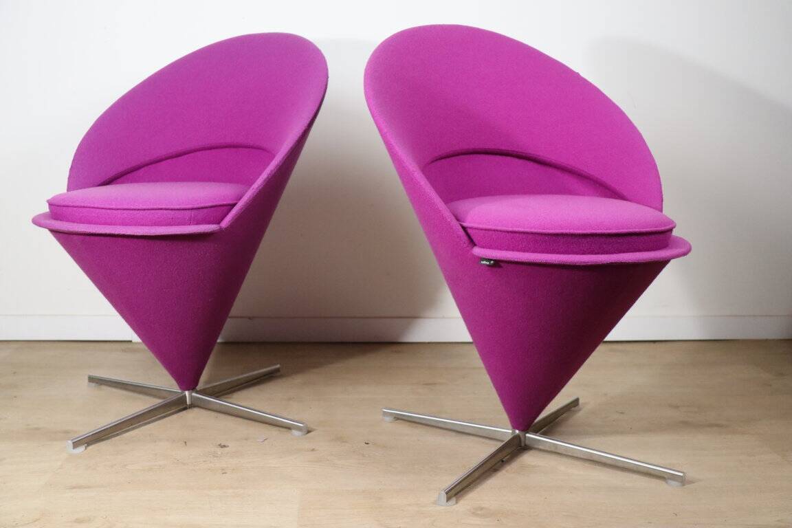 Pair of Verner Panton “Cone Chair” model chairs, Vitra edition