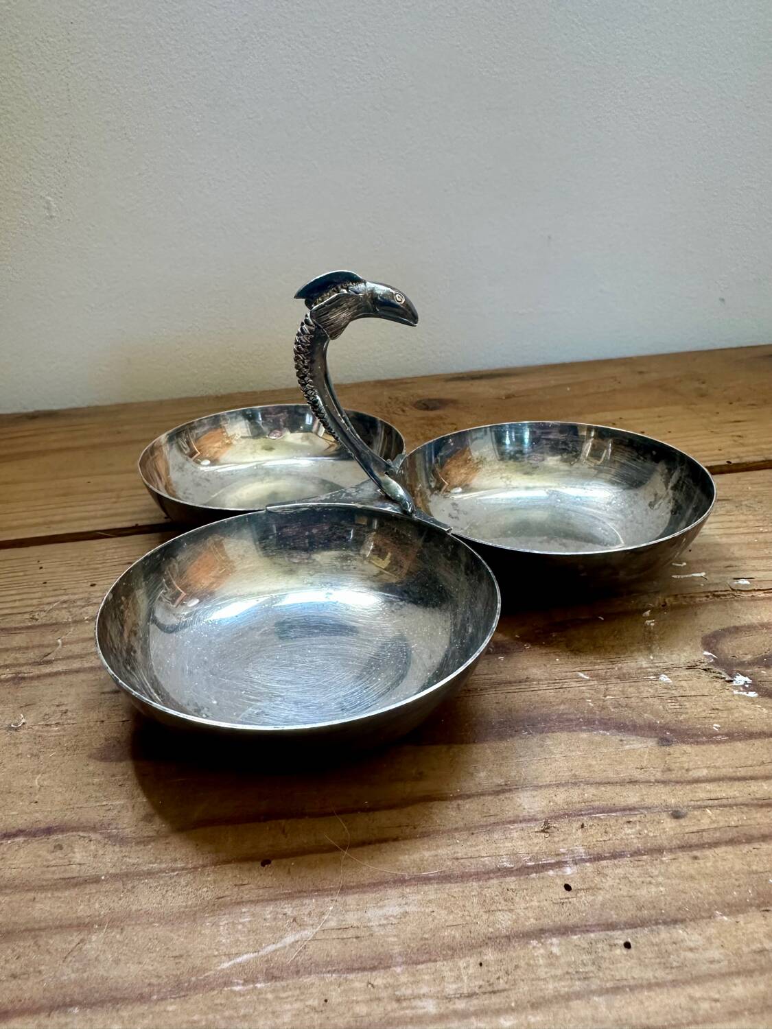 Old metal servant, silver Old metal servant, silver