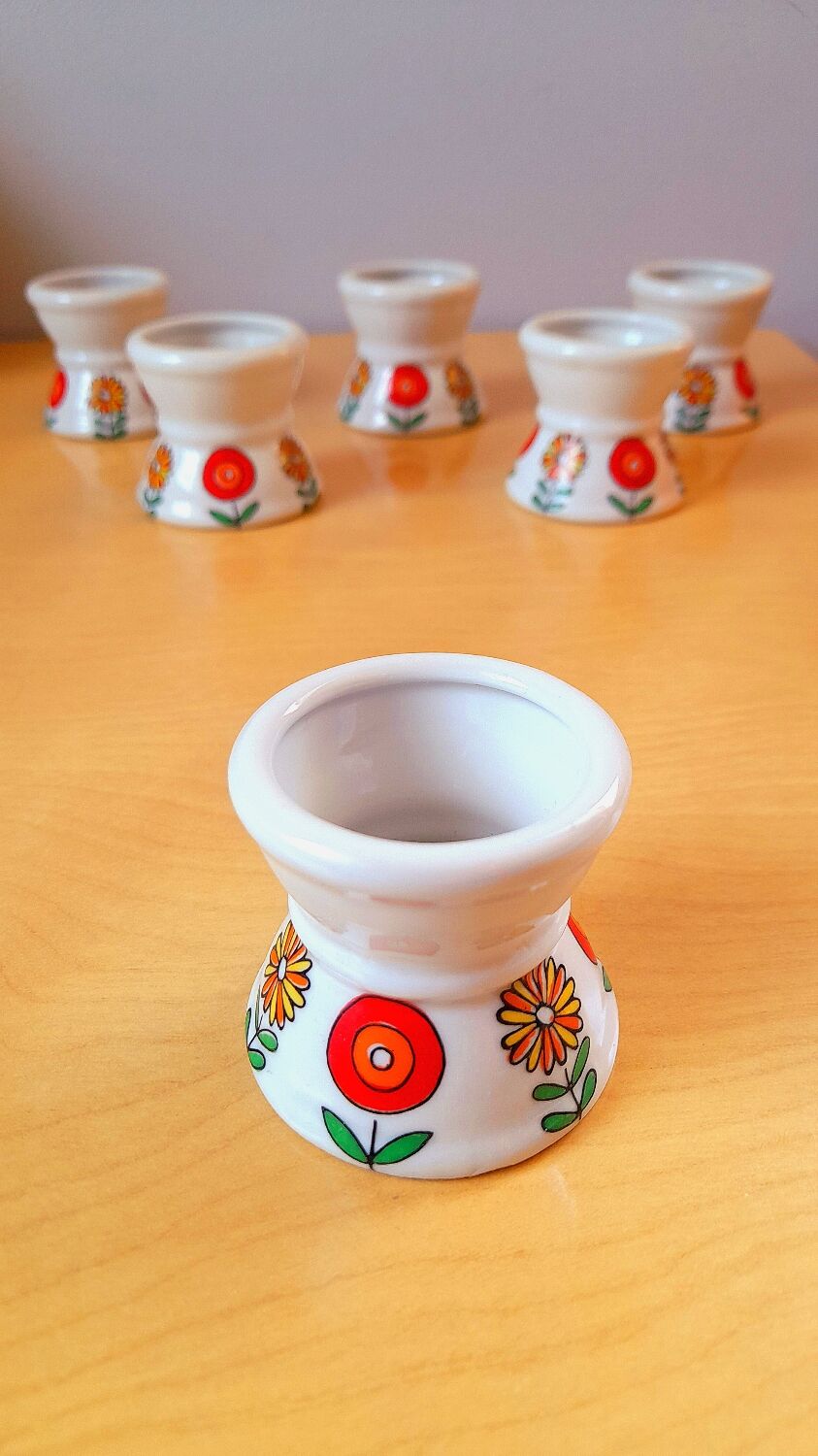 Set of 6 pop 70s poppies
