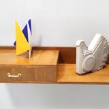 Beech and Durmast Wall-Mounted Console Table, Italy