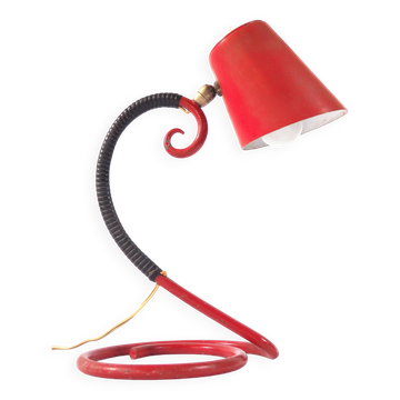 Red spiral cocotte lamp