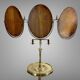 BARBER'S TRIPTYCH MIRROR IN BRASS, NAPOLEON III PERIOD, ADJUSTABLE IN HEIGHT