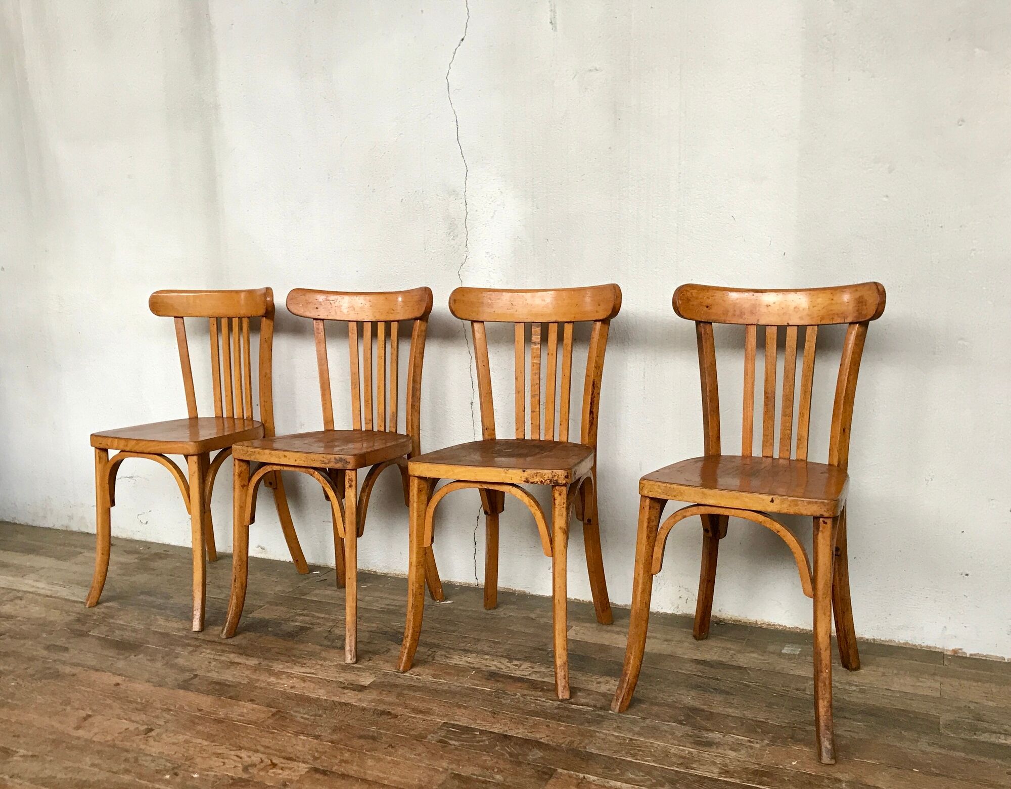 Wooden chairs bistrot