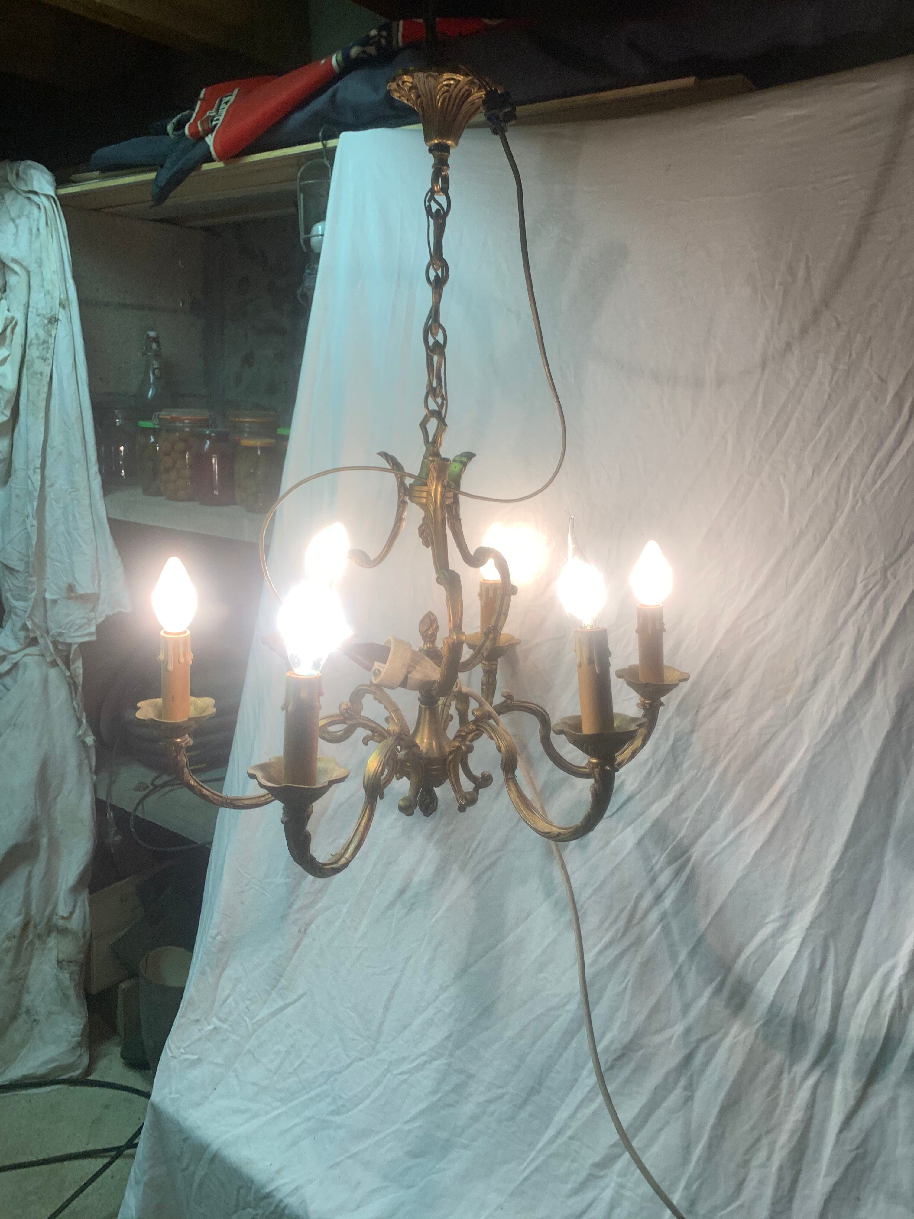 Bronze chandelier 6 branches