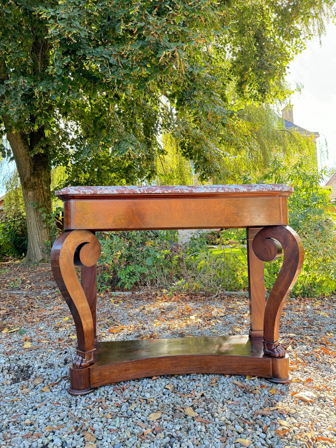 19th Century Empire Style Mahogany Console Table