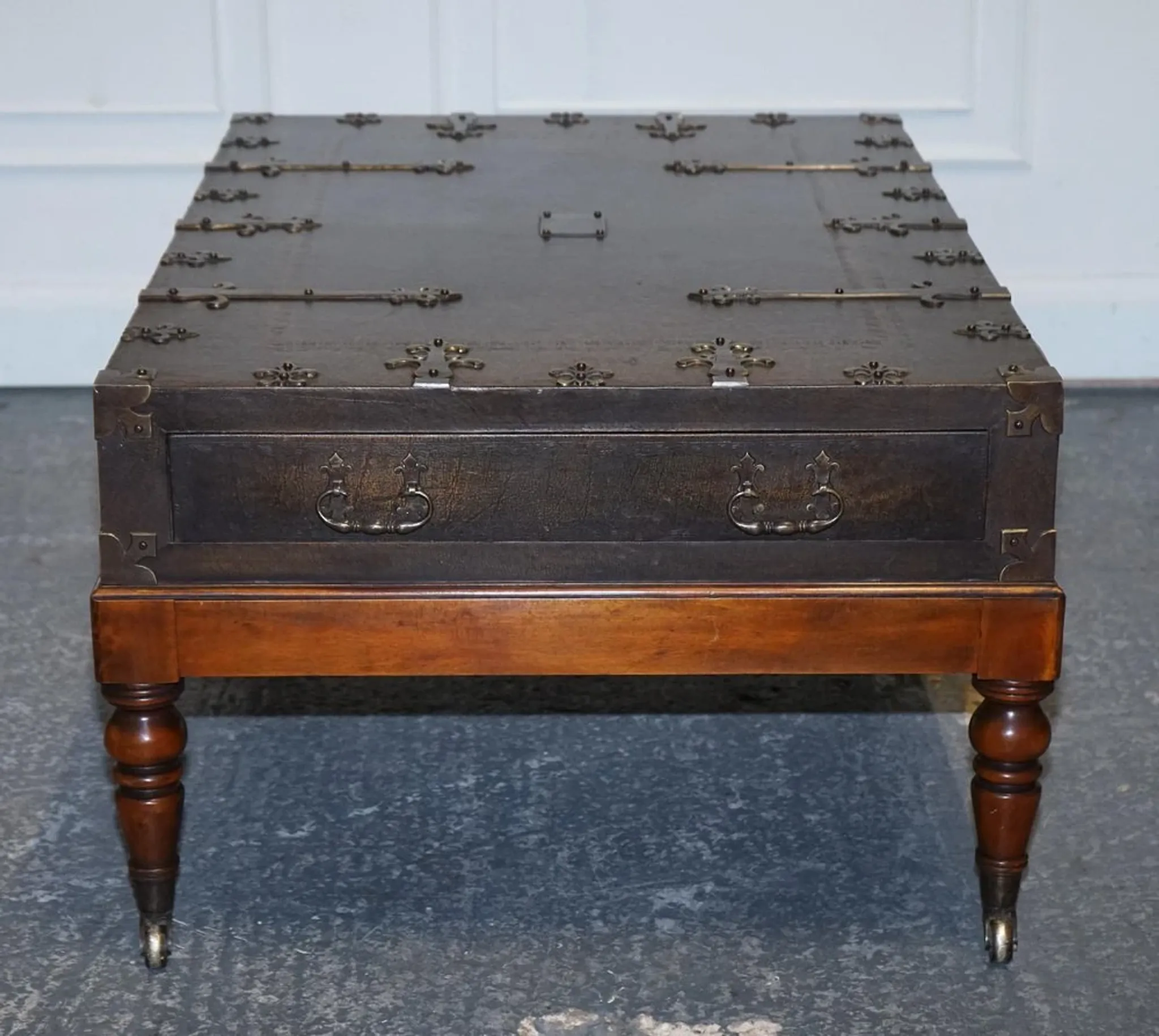 Large Coffee Table with Drawers on Both Sides by Theodore Alexander