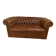 brown leather 2-seater Chesterfield sofa