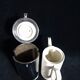 Large art deco insulating coffee maker in hammered metal and porcelain (by bauscher & sus)