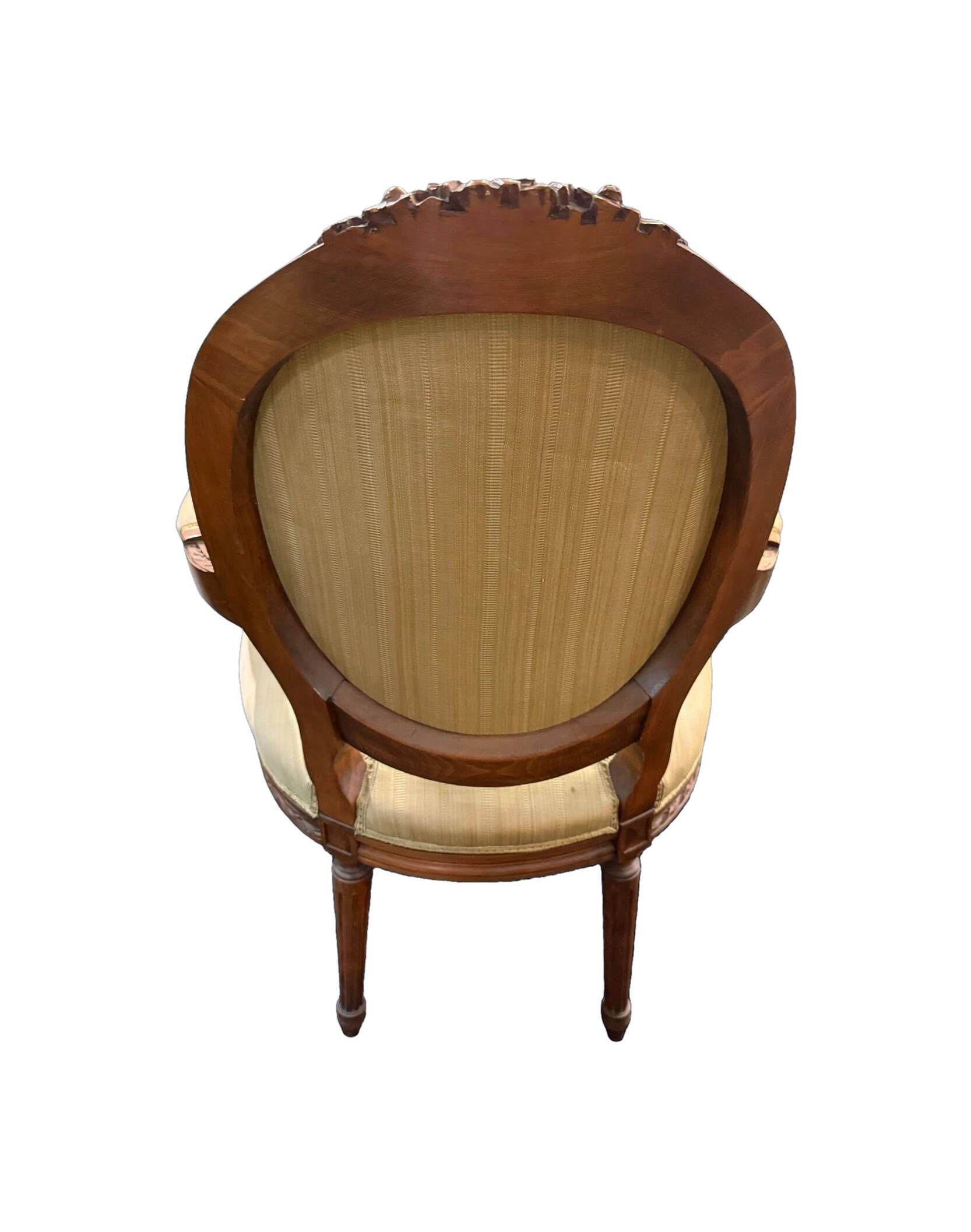 Pair of medallion back armchairs in Louis XVI style - late 19th century