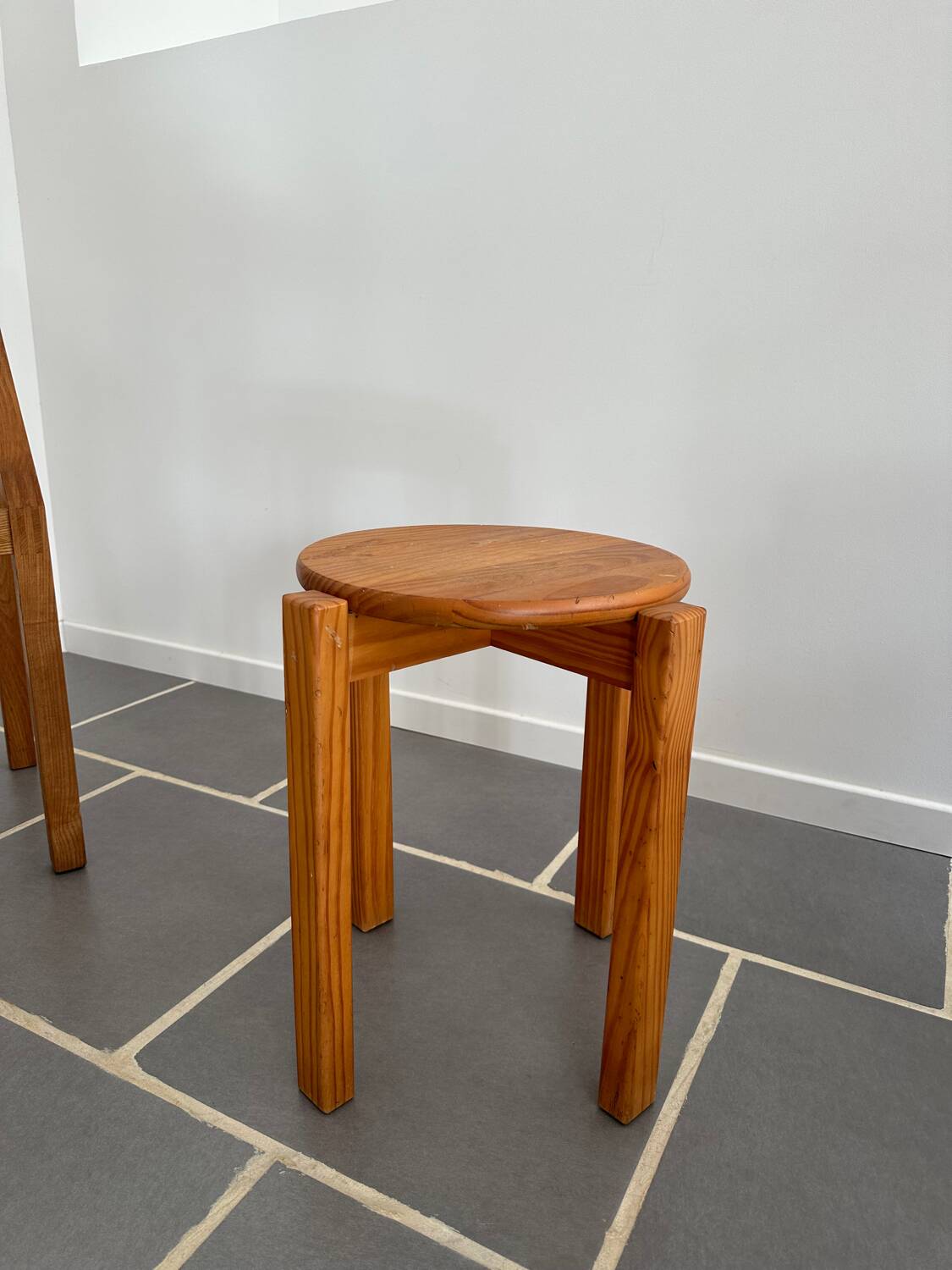 Vintage pine stool