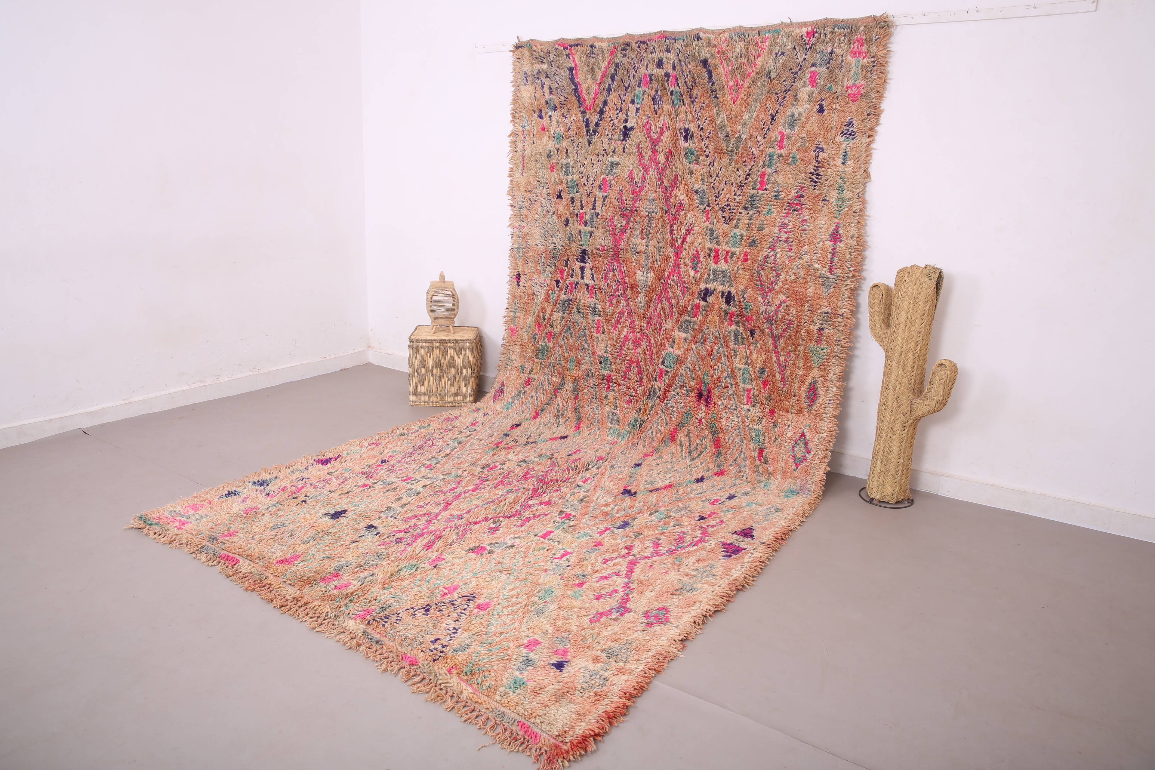 Vintage Handmade Boujaad Rug 203 x 397 cm - Moroccan Rug - Berber Wool Rug